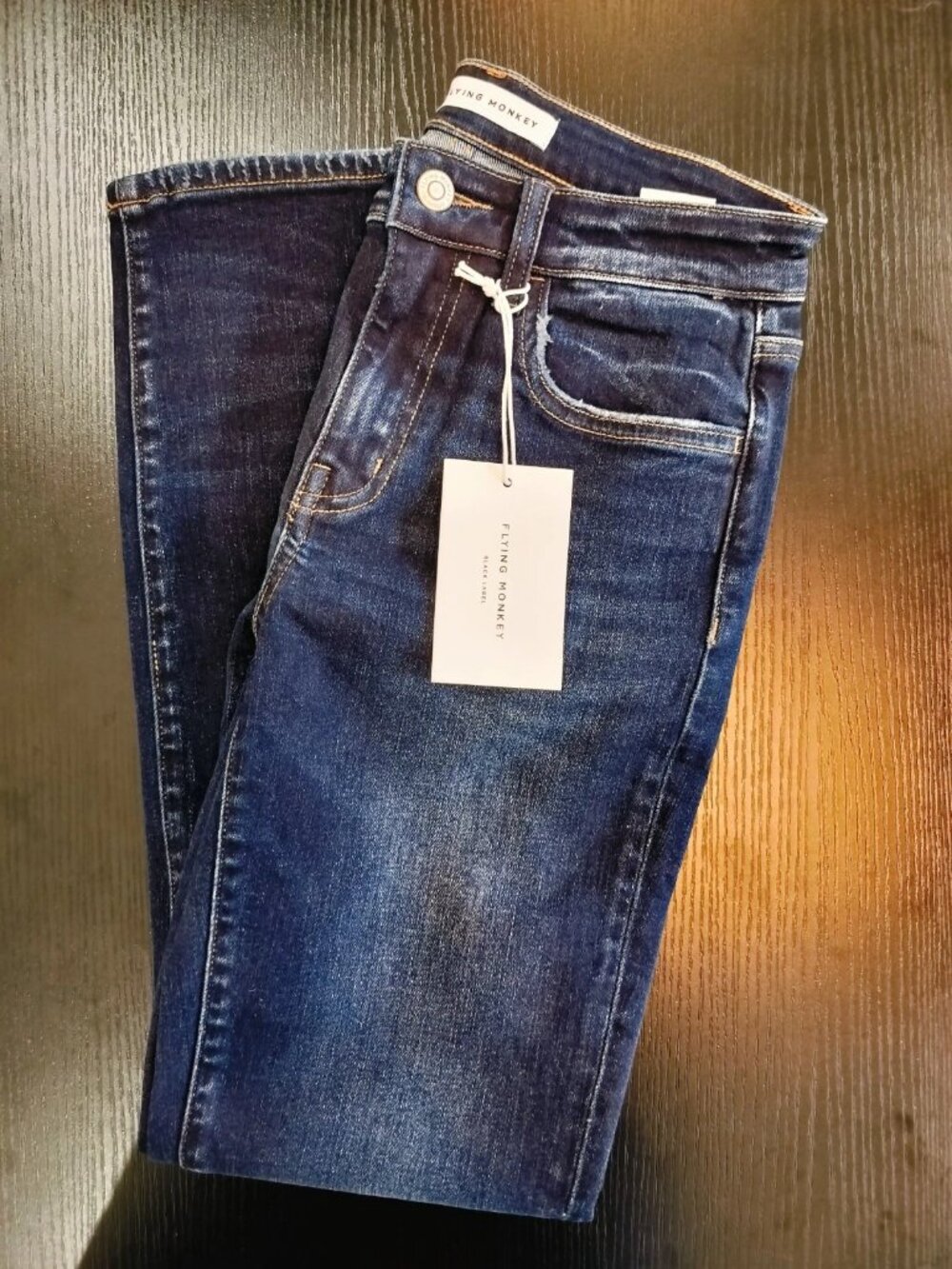 Flying Monkey Black Label Jeans Women's Size 26 Dark Wash Straight Stretch NWT - Picture 6 of 11